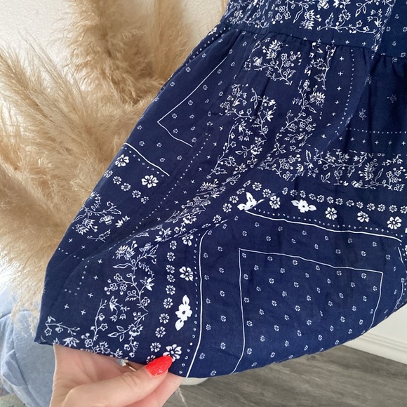 Universal Thread bandana print strapless midi dress blue white vacation small - Picture 5 of 16